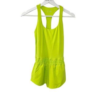 Aerie Real Me Hot Stuff Romper, Athletic, Tennis, Neon, Size Small